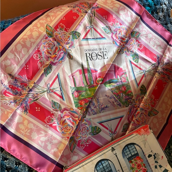 Lancôme Domaine De La Rose Silk Scarf - Picture 2 of 3
